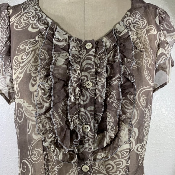 NWT 4LNL Johnny Was Silk Button Up Blouse Sz S - Picture 2 of 6